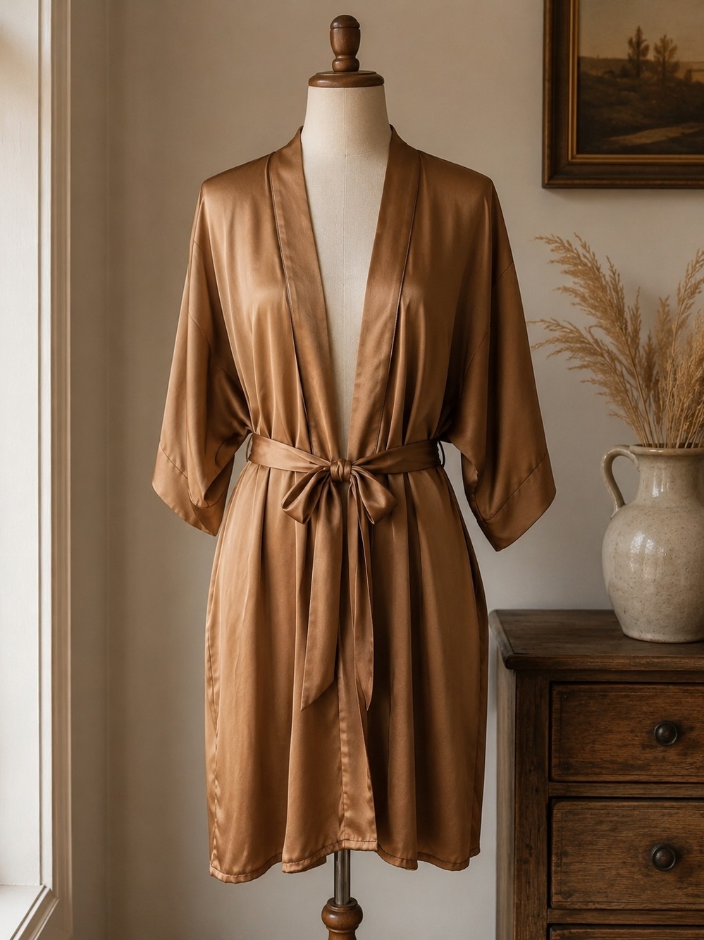 Christine 100% Silk Kimono Robe Made in Canada One Size